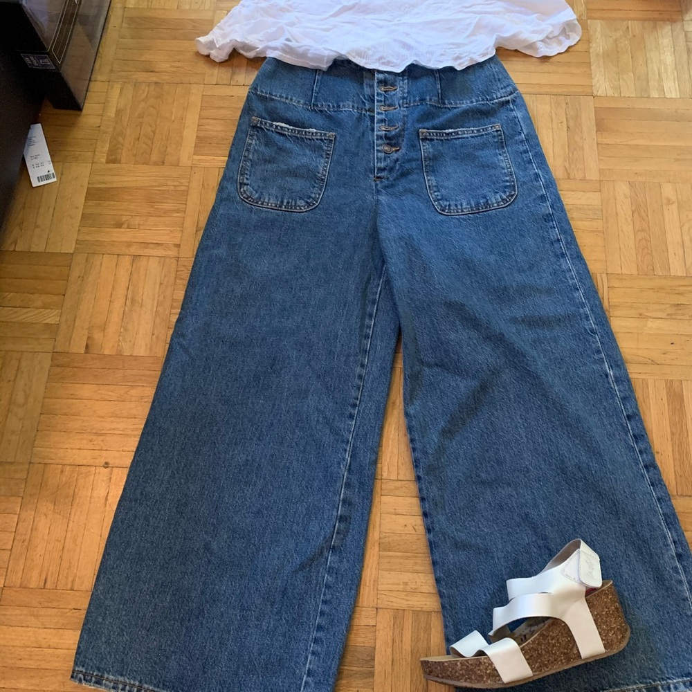 Wide leg free people pants